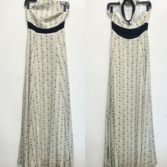 RAG & BONE Cora Printed Silk Halter Maxi Dress - Picture 2 of 5
